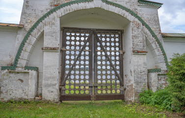 old wooden door in a stone wall