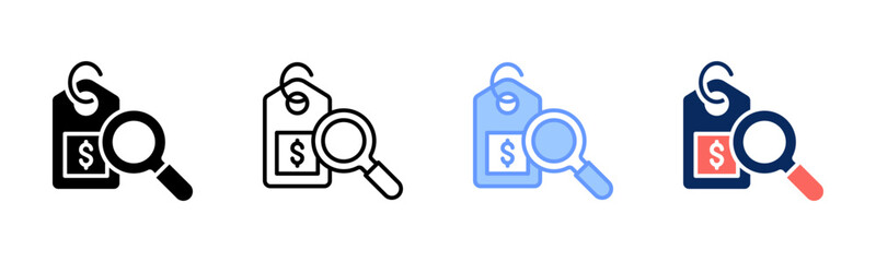 Price icon sheet multiple style collection