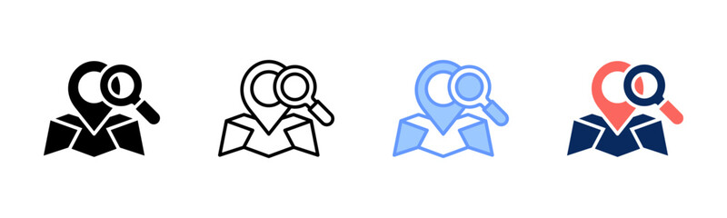 Location Analysis icon sheet multiple style collection © oka