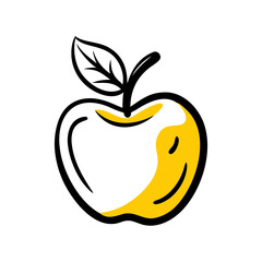 Red Apple hand drawing icon for web and graphic design