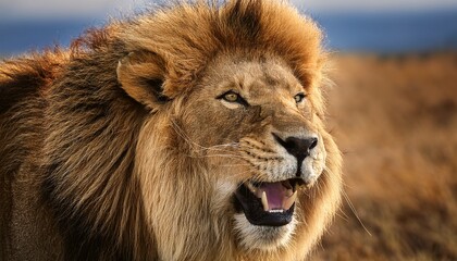 a sharp hd image of a roaring lion highlighting its fierce expression and majestic mane