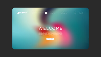Modern website template design with vibrant colors and welcome message for businesses online
