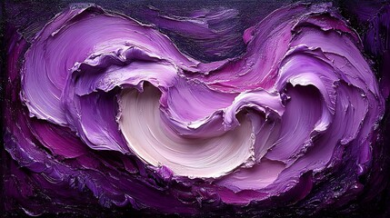 Obraz premium Abstract swirls of deep purple and white paint.