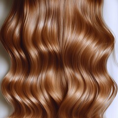 Fototapeta premium Glossy, flowing copper hair forms a striking, textured visual pattern