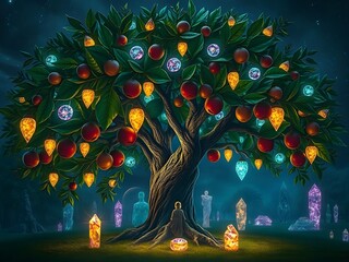 christmas tree in the night