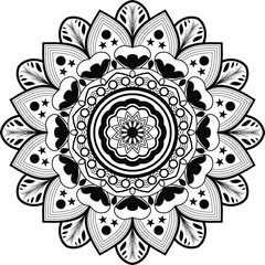 Elegant abstract floral ornament with vintage seamless pattern design in black and baroque style