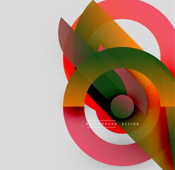 Obraz premium Abstract colorful layers create dynamic circular design. Gradient shades blend, forming modern background element. Minimalist aesthetic.