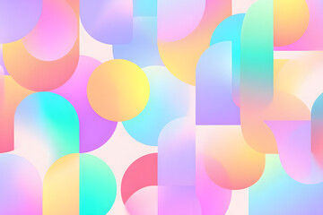 Minimalist geometric shapes with pastel colors