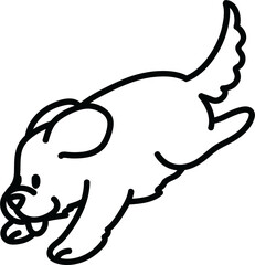 Black and White Cute Dog Clip Art