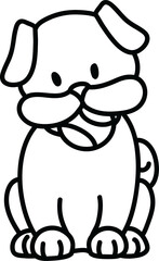 Black and White Cute Dog Clip Art