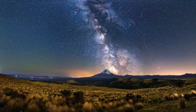 serene night on gran sabana plateau milky way over vast landscape