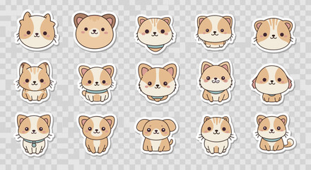 Adorable Kawaii Puppy Sticker Pack for Animal Lovers