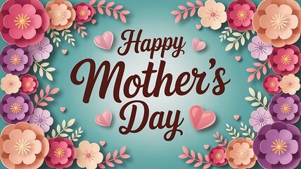 Happy Mothers Day Floral Greeting Card Design