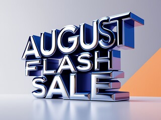 August flash sale displayed in 3d text.