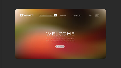 Modern welcome landing page design for business with user friendly navigation and elegant color gradient