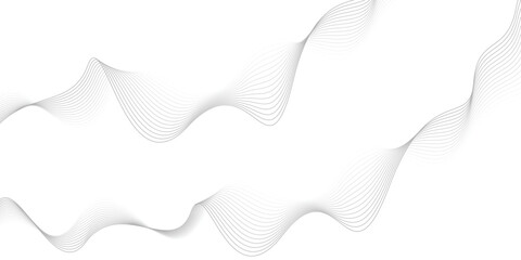 Abstract Black and White Flowing Lines, Minimalist Wavy Pattern on Clean Background