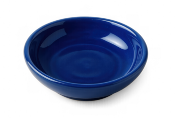 Translucent deep blue ceramic bowl, highlighting minimalist design and providing clean backdrop for culinary styling and food presentation