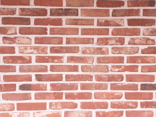 brickwork made of red brick with white seams. space for text