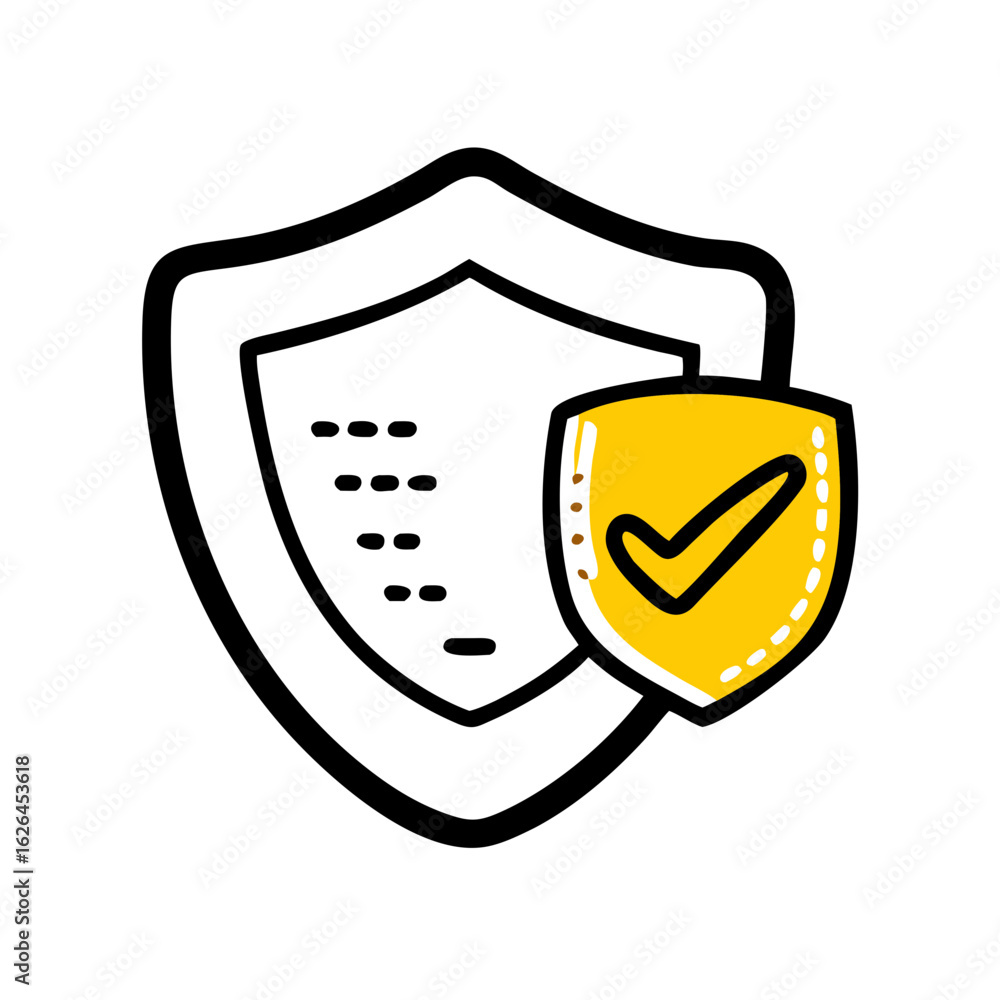 Poster secure data safety hand drawing icon for web and graphic design