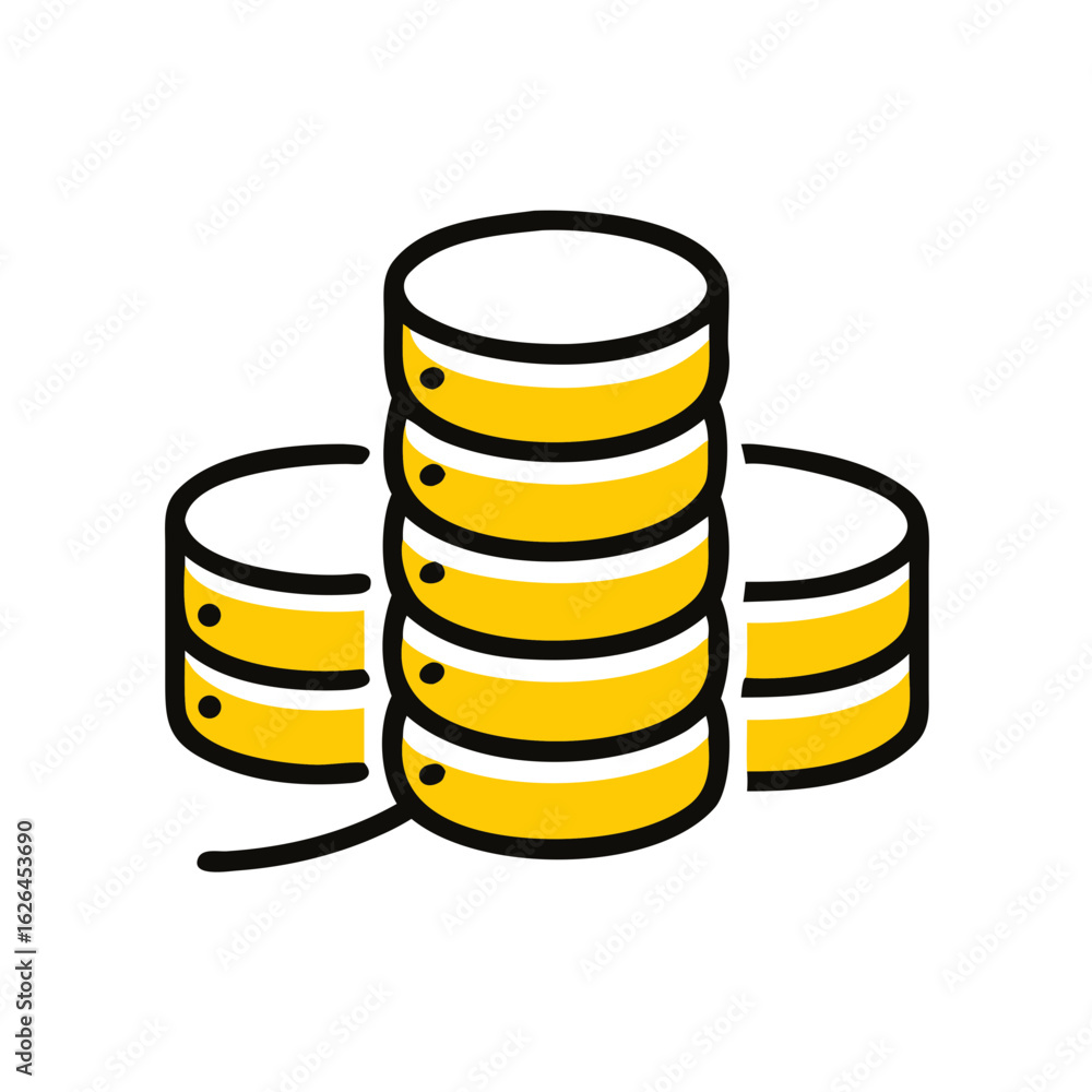 Poster online database platform hand drawing icon for web and graphic design