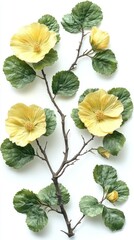 Obraz premium Bright light highlights a stunning display of yellow flowers and green leaves