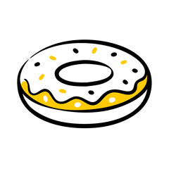 Sweet Donut hand drawing icon for web and graphic design
