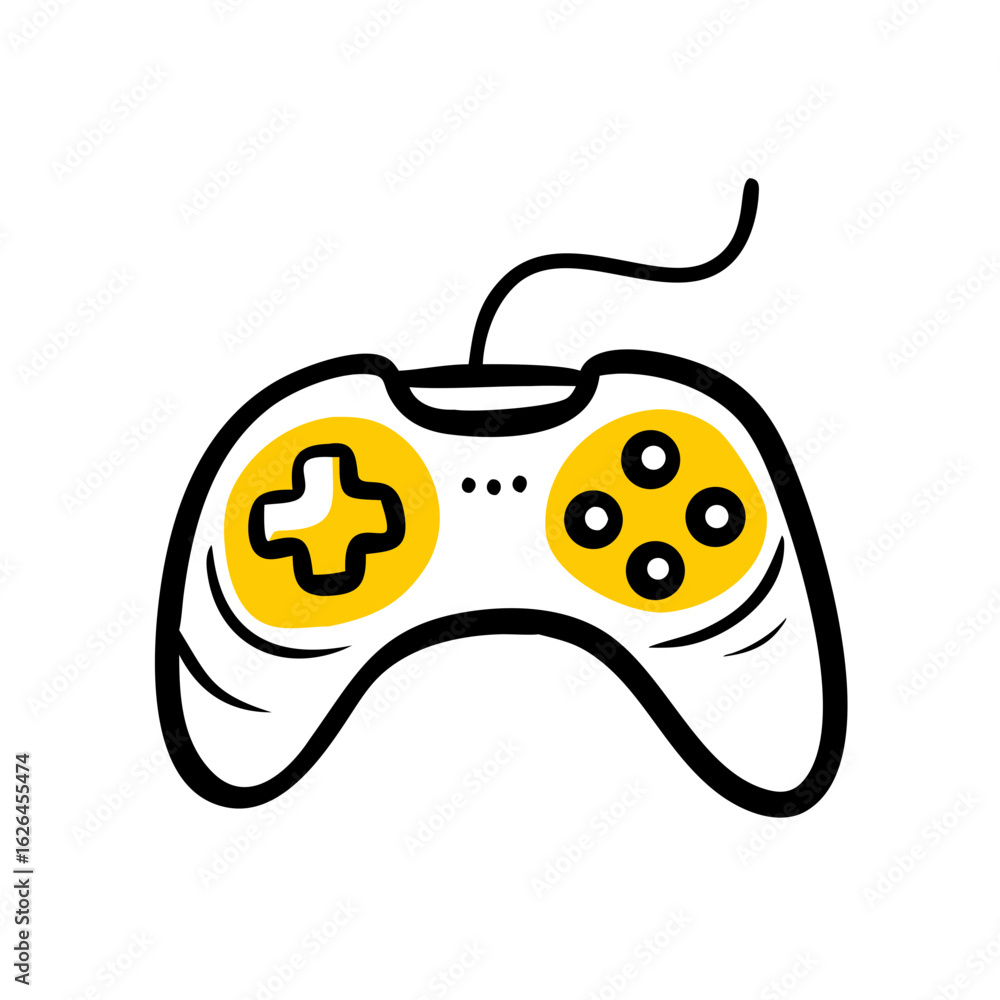 Poster game controller hand drawing icon for web and graphic design