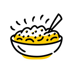 Fried Rice Dish hand drawing icon for web and graphic design