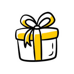 Gift Box Icon hand drawing icon for web and graphic design