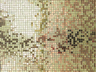 Fototapeta premium bright, shiny background of mirror mosaic tiles. copy space.