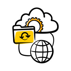 Cloud Internet Storage hand drawing icon for web and graphic design