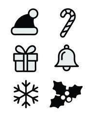 Christmas Holiday Season Festive Icons With Winter Themes