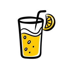 Juice Glass hand drawing icon for web and graphic design