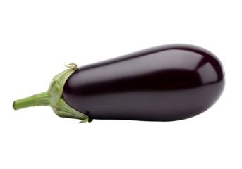 Close-up view of a single eggplant.