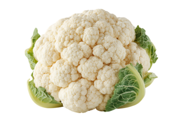 Fresh cauliflower isolated on black background