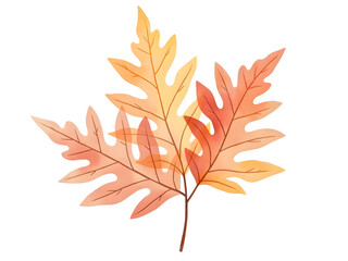 Watercolor autumn leaf illustration on a white background
