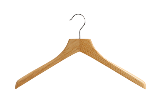 Wooden clothes hanger on black background