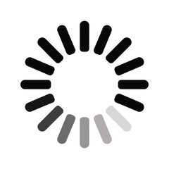 loading icon vector on white background. bar, circle, computer, cursor, design, download, element, graphic, icon, illustration, interface symbol.
