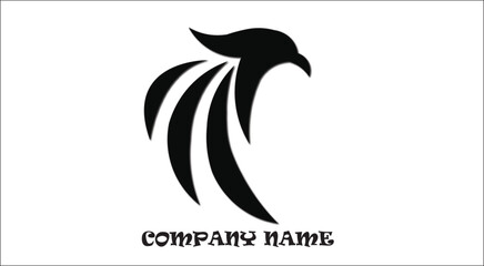 Eagle head logo vector illustration: a tribal black bird design silhouette