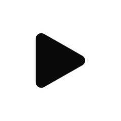 Simple black play button icon on a clean white background for media and entertainment