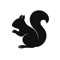 Fototapeta premium Black Squirrel Silhouette Vector Icon Wildlife Animal Illustration Simple Design Isolated on White Background