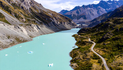 Aerial View Hooker Lake And
