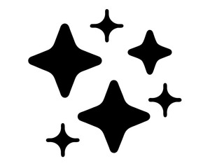Five pointed stars clustered together, indicating sparkle, shine, or cleanliness