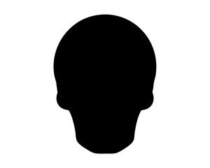 Silhouette of a bald man's head, showcasing the shape and curvature