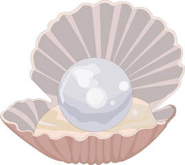 Illustration Of Pearl In Seashell