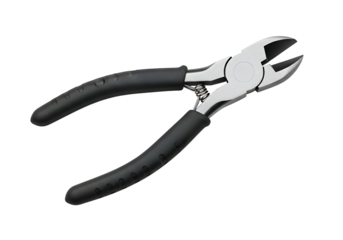 Close-up of a pair of black-handled metal snips.