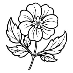  cinquefoil  line art vector illustration on white background