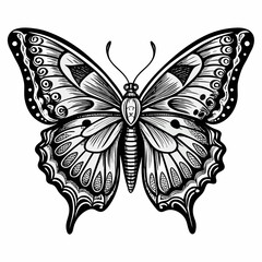 black and white butterfly