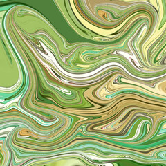 Swirling green and brown marbled abstract with nature-inspired tones. Great for eco-friendly themes, digital art, and organic branding. 