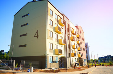 New home construction. Housing renovation. Residential Buildings construction. New flats. Modern...